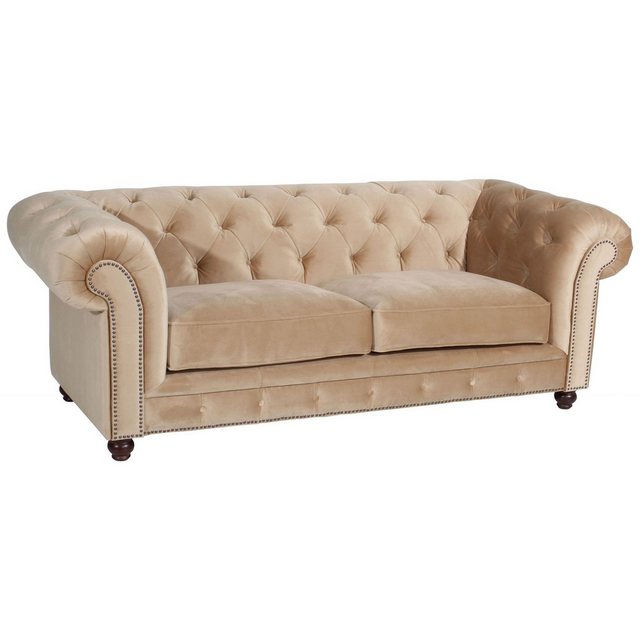 58 aufm Kessel Sofa 2,5-Sitzer Kathe Bezug Samtvelours Buche nussbaum dunke günstig online kaufen