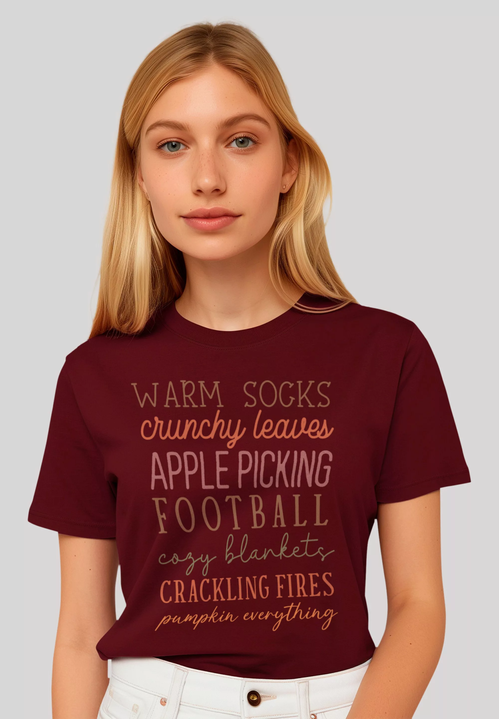 F4NT4STIC T-Shirt "Fall Socks leaves football apples", Premium Qualität, Un günstig online kaufen