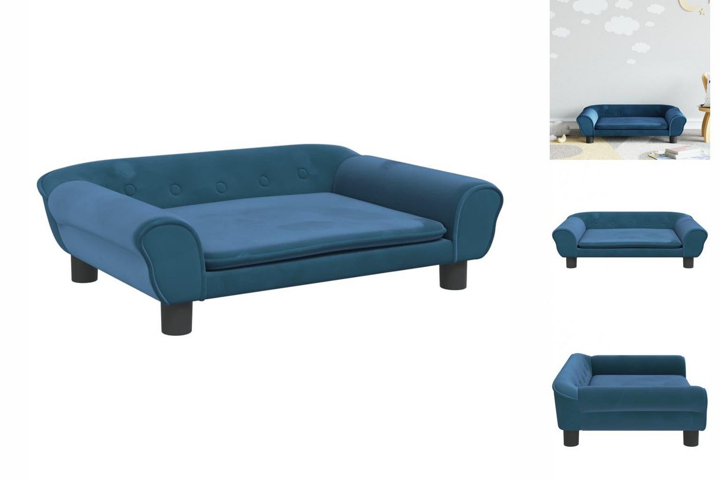 vidaXL Kindersofa Kindersofa Blau 70x45x26 cm Samt Kindercouch Kindermöbel günstig online kaufen