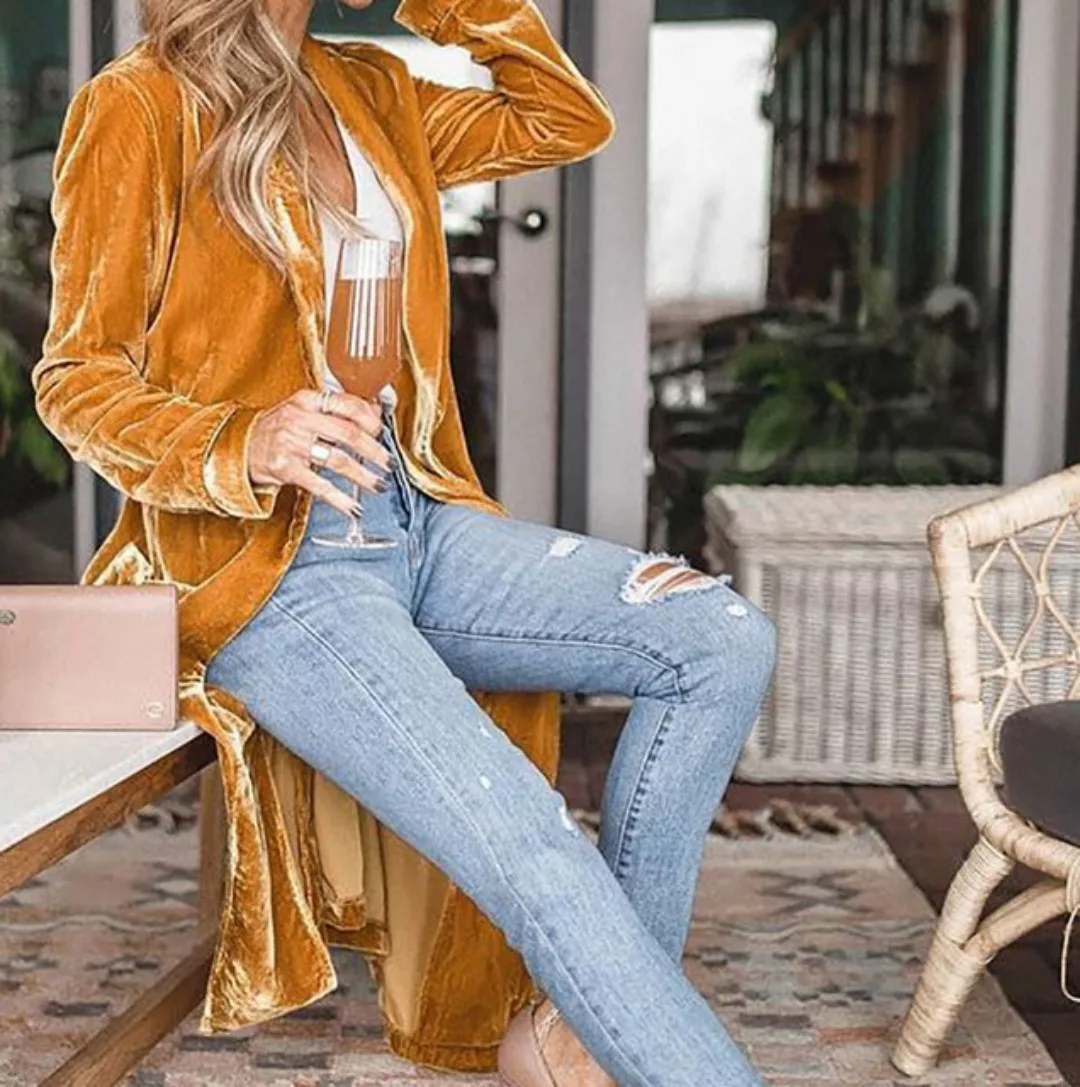 AFAZ New Trading UG Sommerjacke Lockerer elastischer langer Mantel für Dame günstig online kaufen