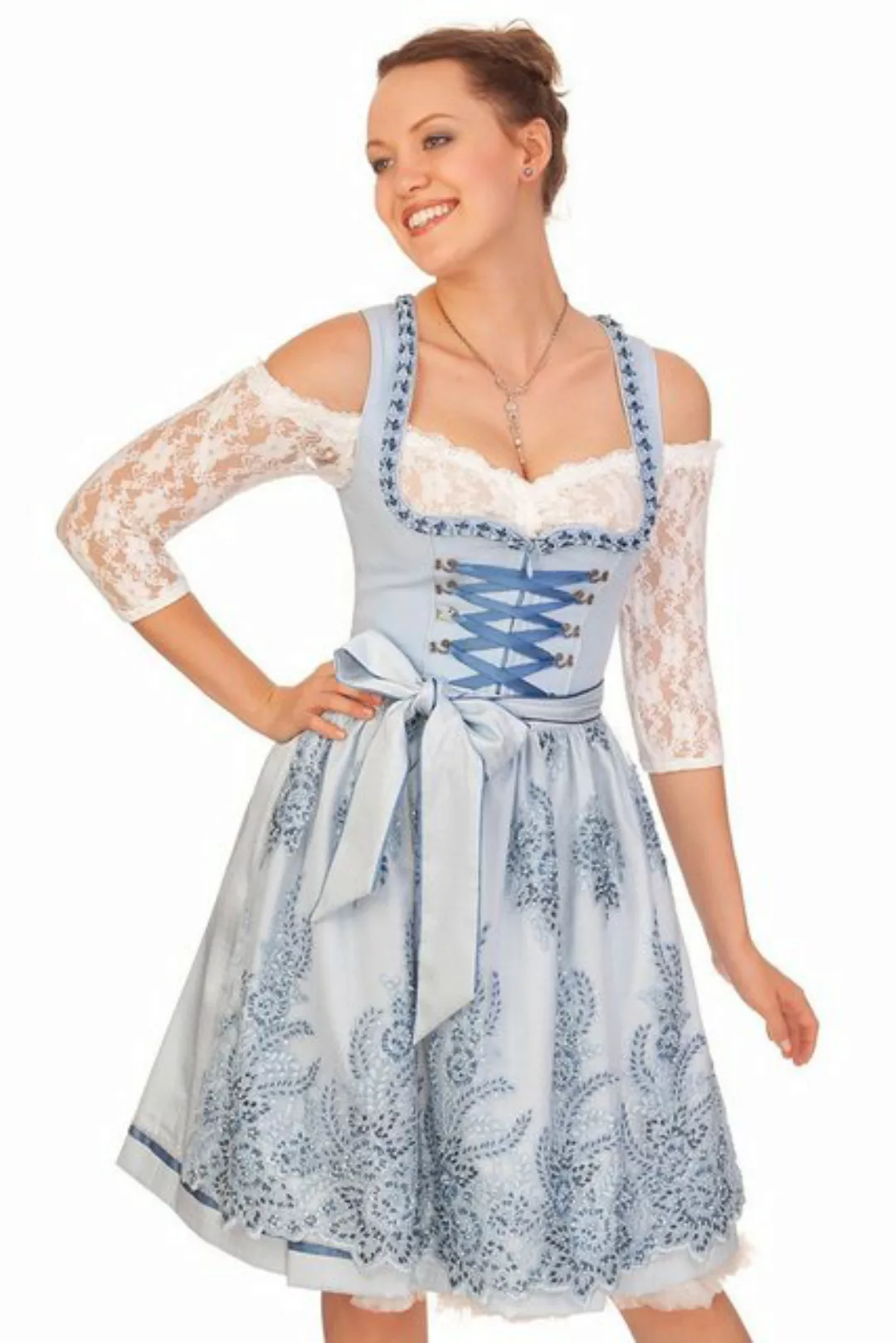 KRÜGER COLLECTION Dirndl Midi Dirndl 2tlg. - LAPIS LAZULI - hellblau günstig online kaufen