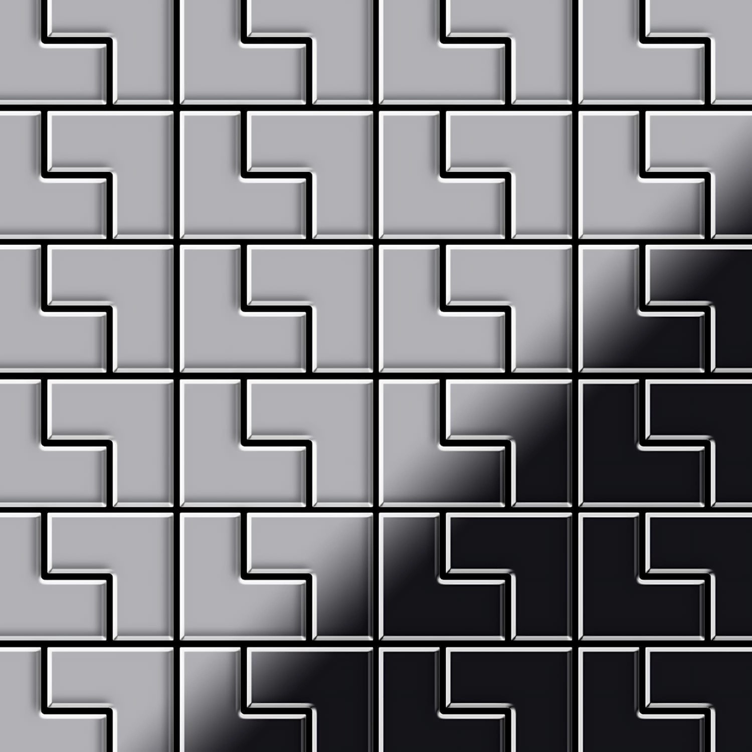 ALLOY Mosaik Fliese Massiv Metall Edelstahl Marine Gebürstet Grau 1,6mm Kin günstig online kaufen