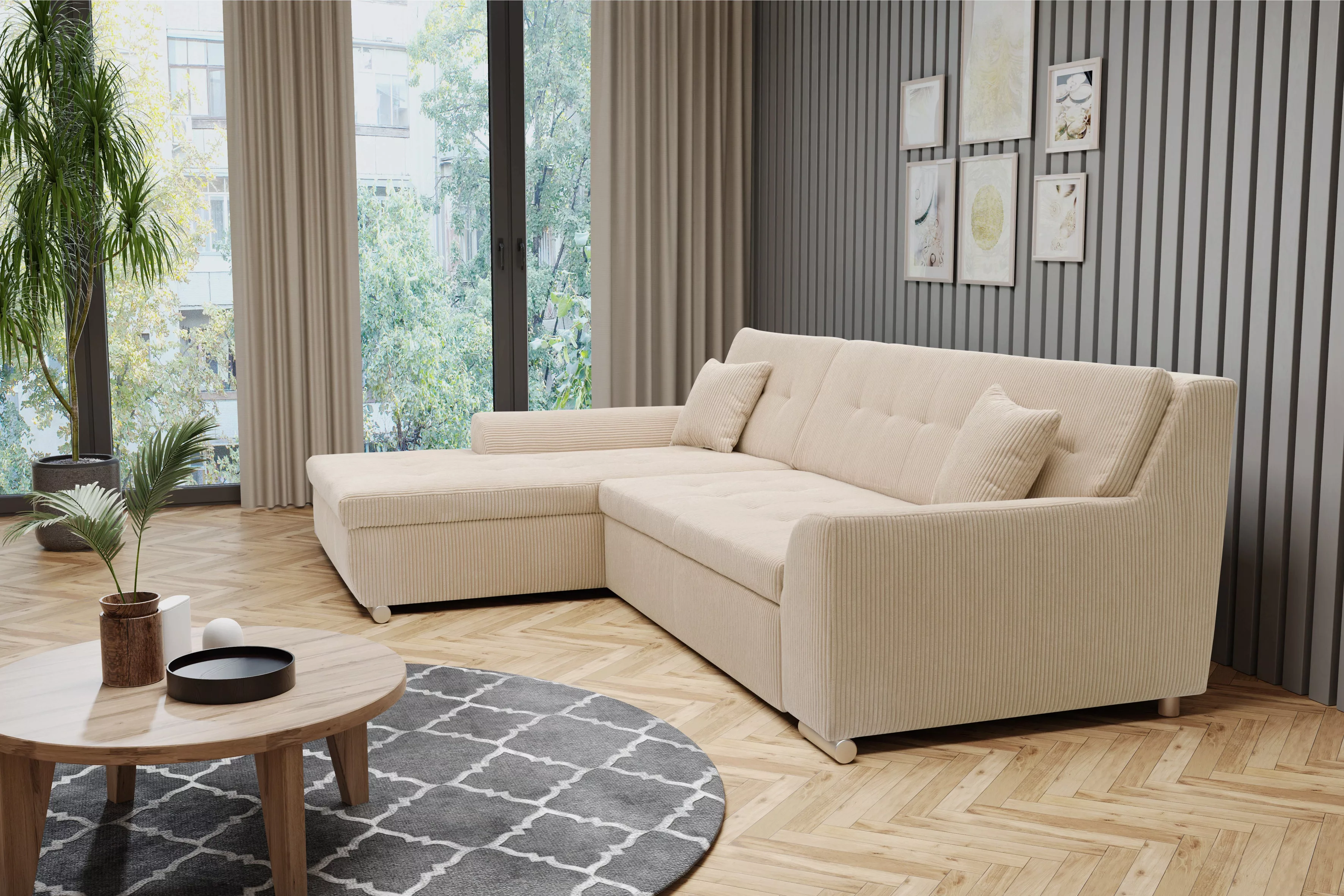 DOMO collection Ecksofa Treviso viele Bezüge, auch in Cord, L-Form, B/T/H: günstig online kaufen