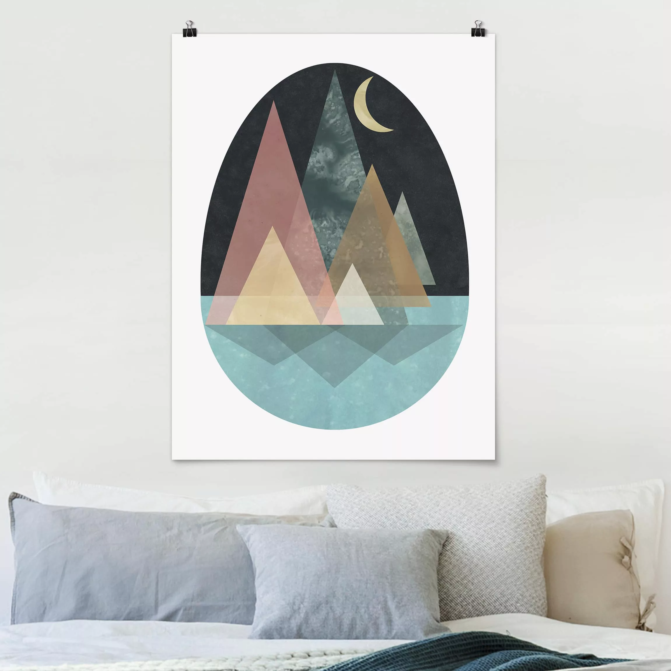 Poster Abstrakt - Hochformat Utopische Landschaft - Mond günstig online kaufen
