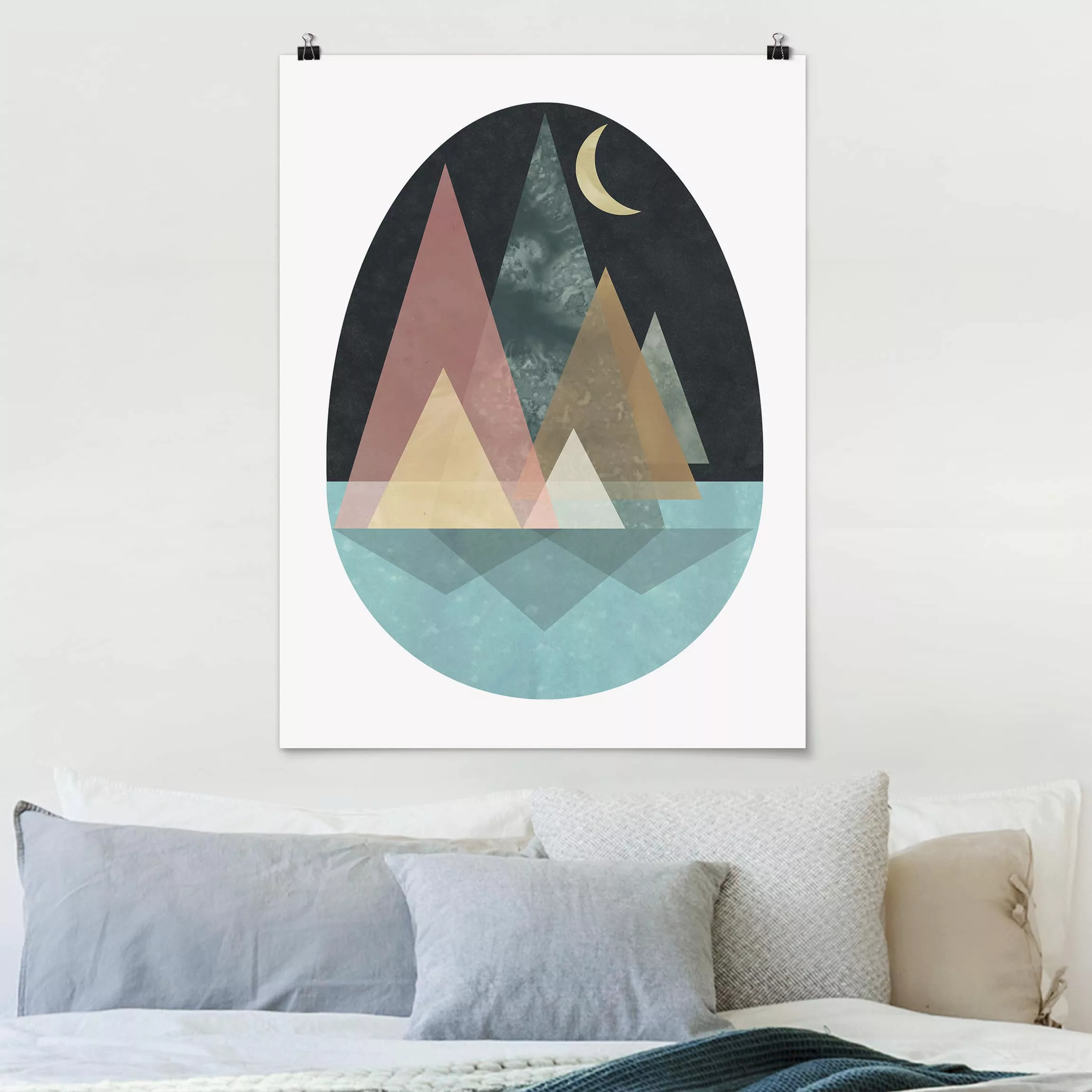 Poster - Hochformat Utopische Landschaft - Mond günstig online kaufen