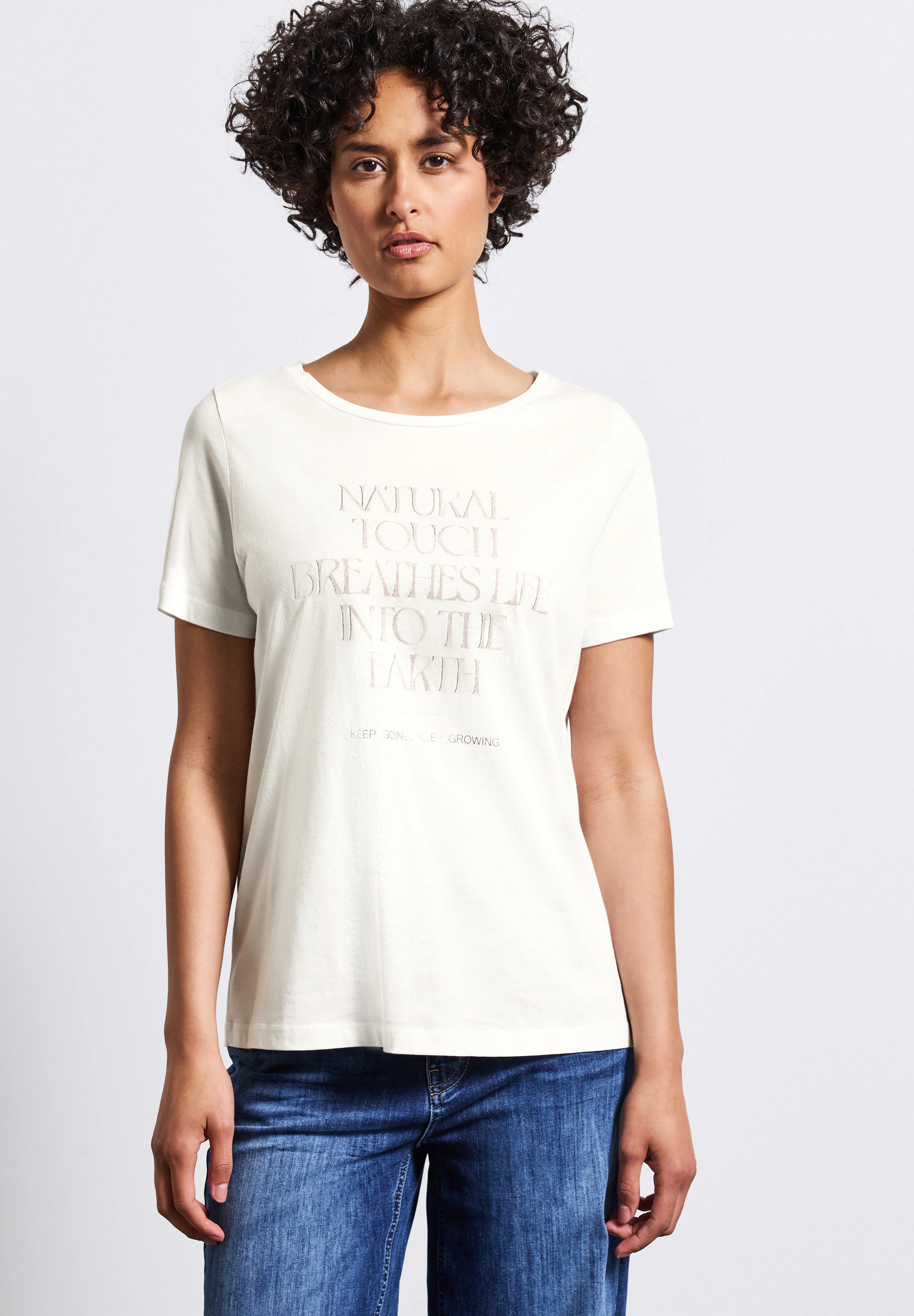STREET ONE T-Shirt, mit Materialmix günstig online kaufen