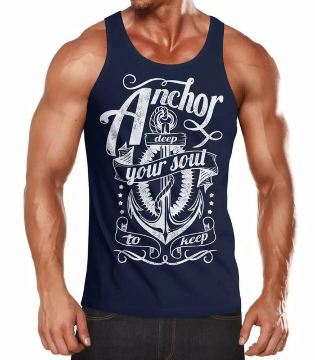 Neverless Tanktop Anker Herren Tank-Top Shirt Aufdruck Neverless® mit Print günstig online kaufen