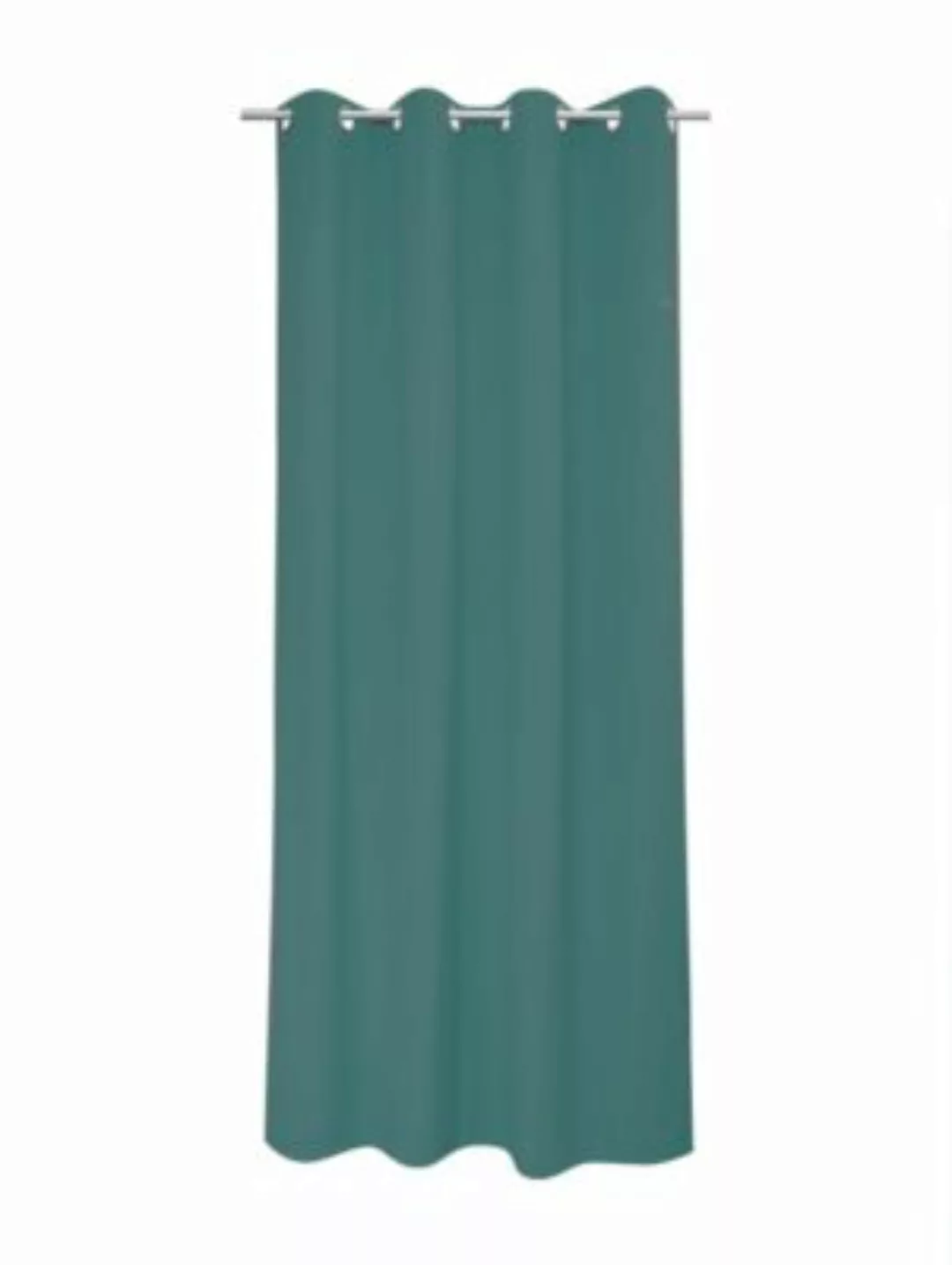 TOM TAILOR Home Basic Ösenschal Vorhang Kissenhüllen dunkelgrün Gr. 140 x 2 günstig online kaufen