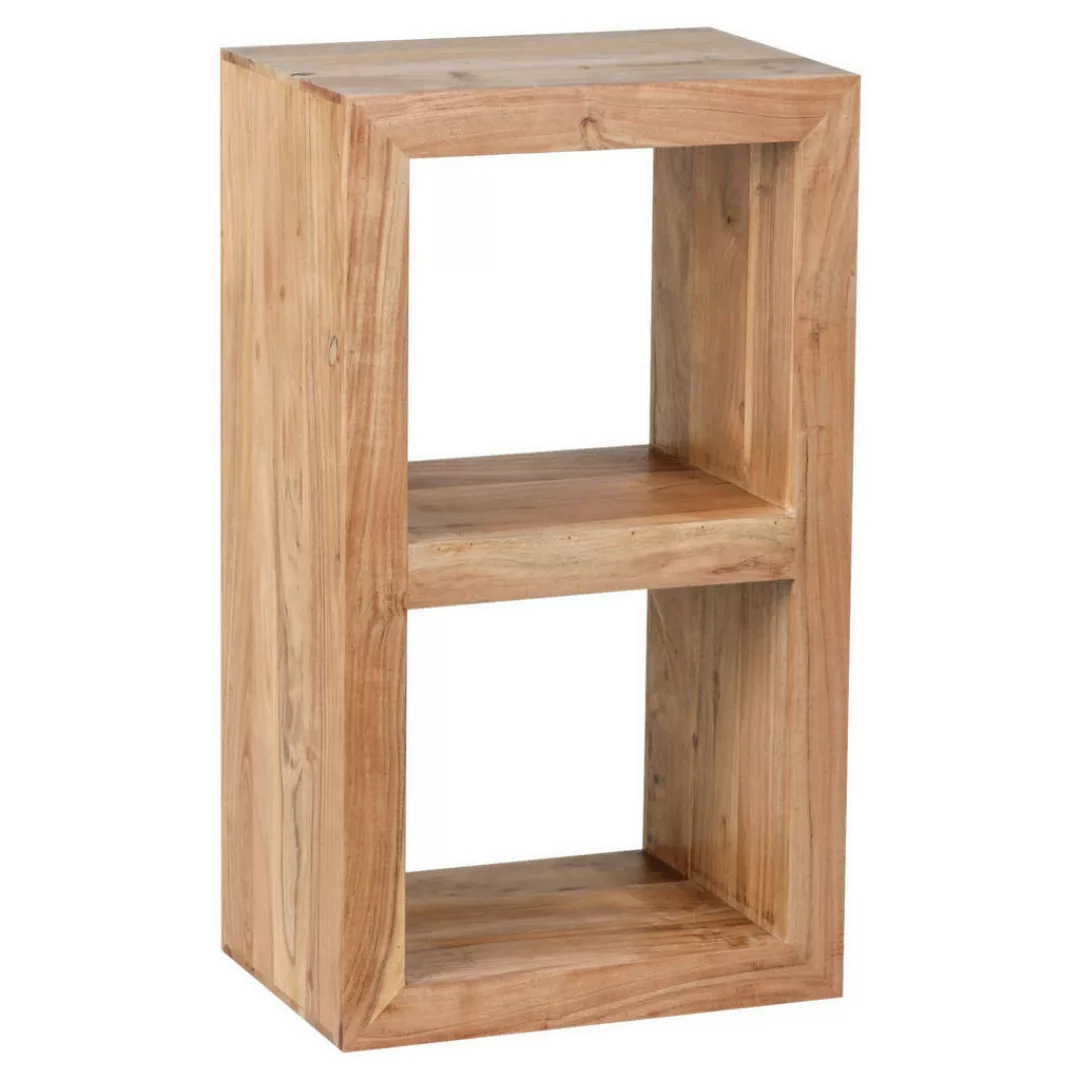 Standregal MUMBAI Massivholz Akazie 88 cm hoch 2 Böden Design Holz-Regal Na günstig online kaufen