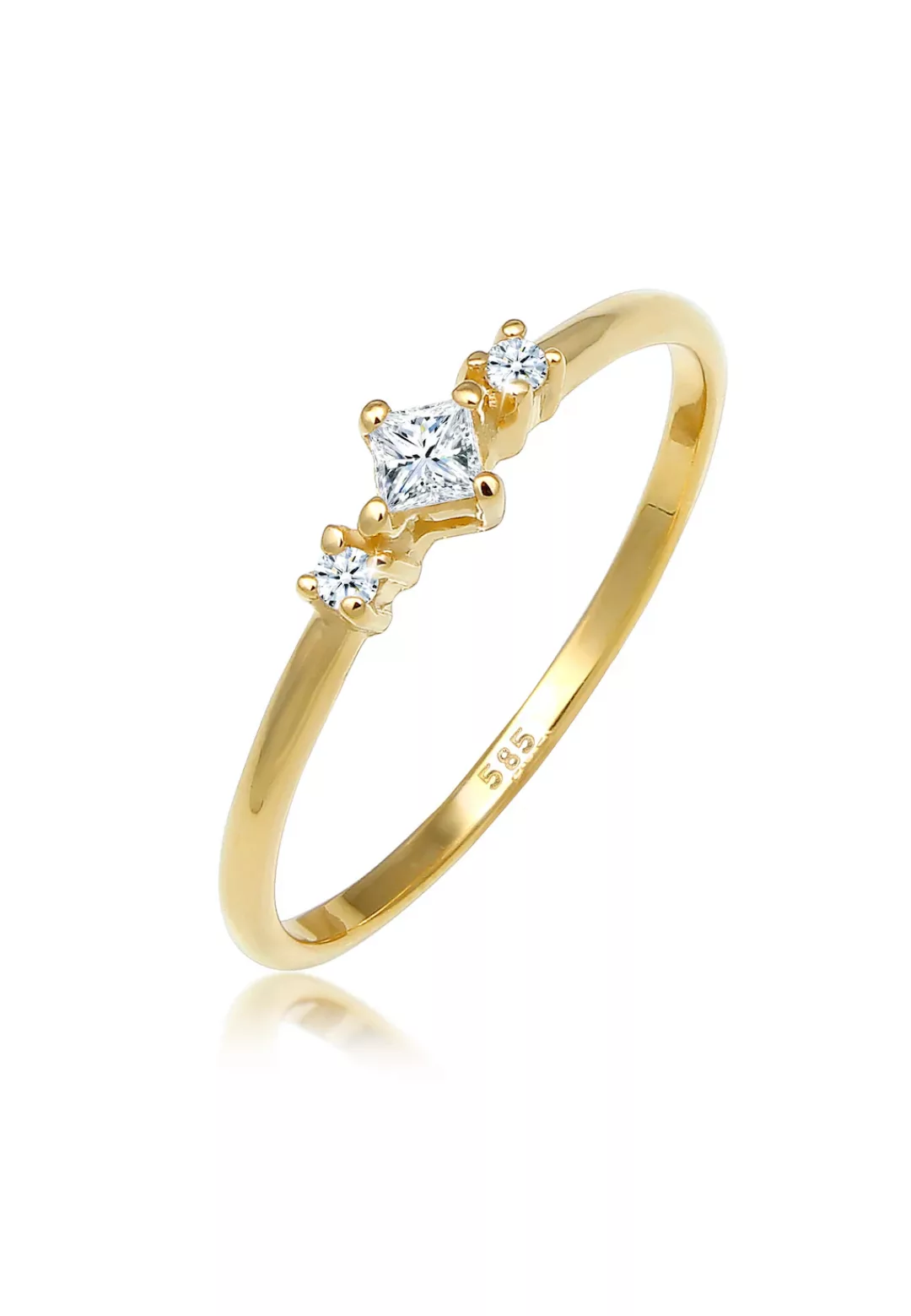 Elli DIAMONDS Verlobungsring "Prinzessschliff Diamant (0.13 ct) 585 Gelbgol günstig online kaufen