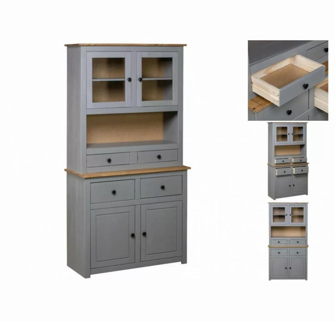 vidaXL Buffet Buffet Highboard Grau 9340,5180 cm Kiefer Massivholz Panama S günstig online kaufen