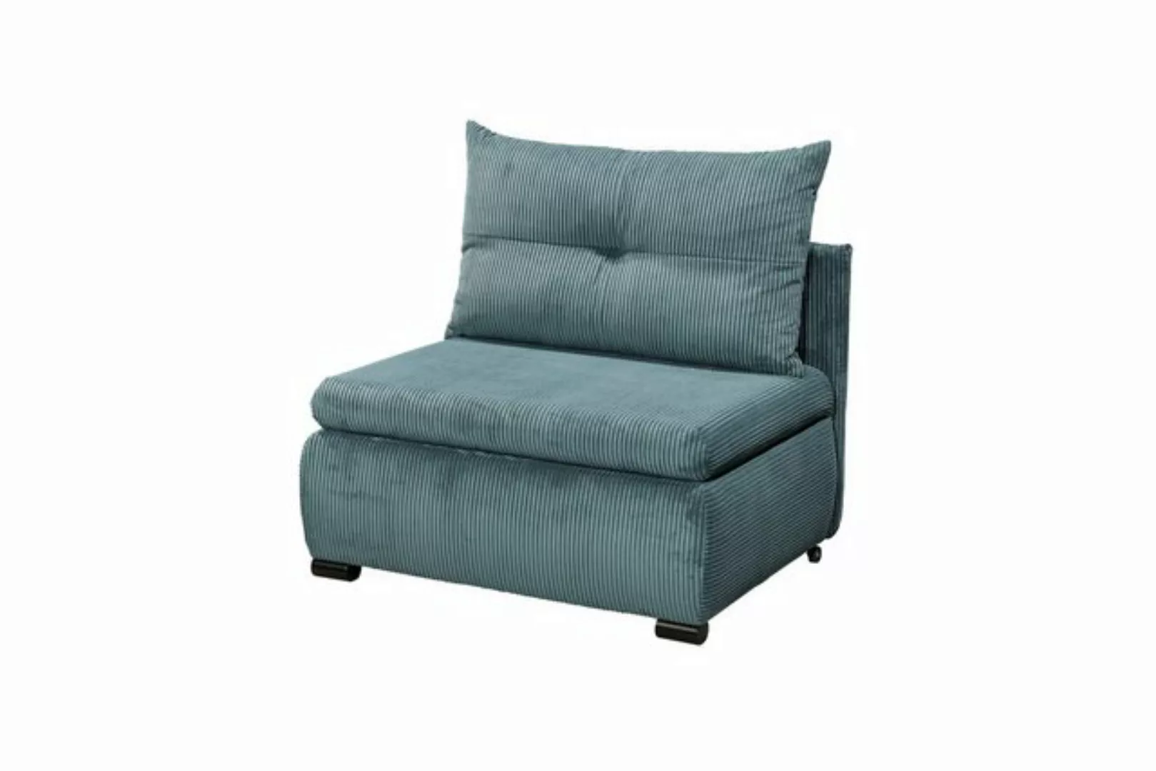 freiraum Schlafsofa CHARLIE 1FBK, Liegefläche 100x200cm, azur - 103x75x83 ( günstig online kaufen