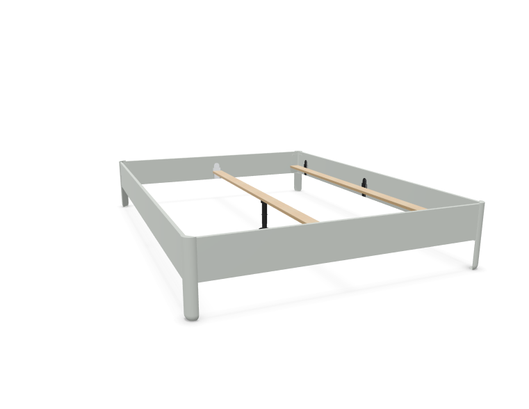 NAIT Doppelbett farbig lackiert Lichtergrau 160 x 220cm Ohne Kopfteil günstig online kaufen