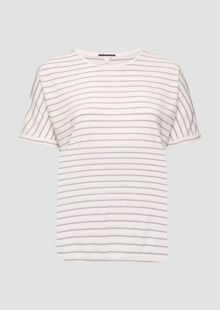 QS Kurzarmshirt T-Shirt aus Lyocellmix mit Ringelmuster günstig online kaufen