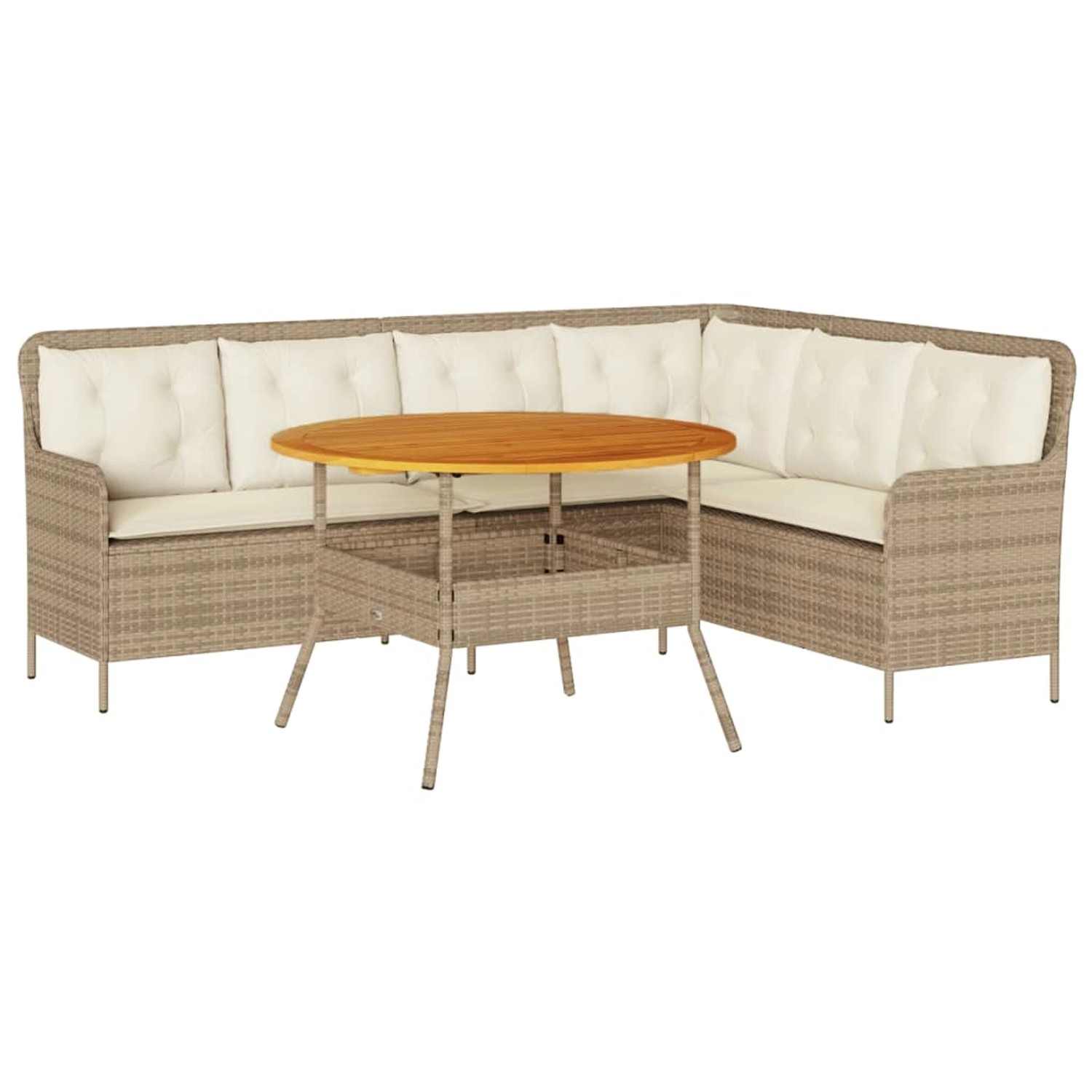 vidaXL 2-Tlg Garten-Sofagarnitur mit Kissen Beige Poly Rattan 3262094 günstig online kaufen