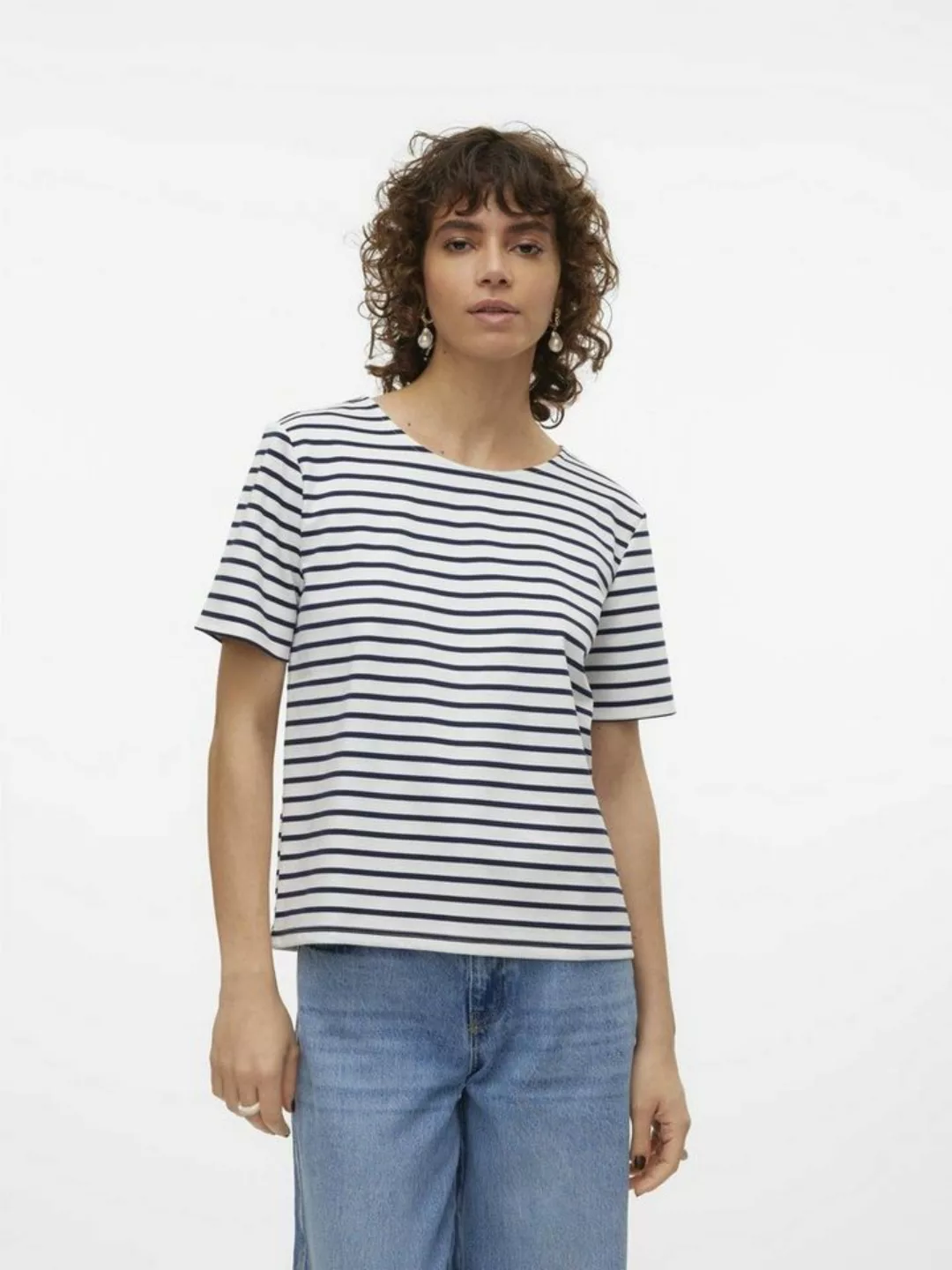 Vero Moda Rundhalsshirt VMABBY SS ZIP TOP JRS NOOS günstig online kaufen