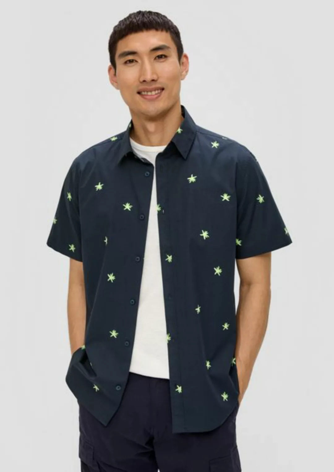 s.Oliver Kurzarmhemd Kurzarmhemd im Slim Fit mit All-over-Print günstig online kaufen