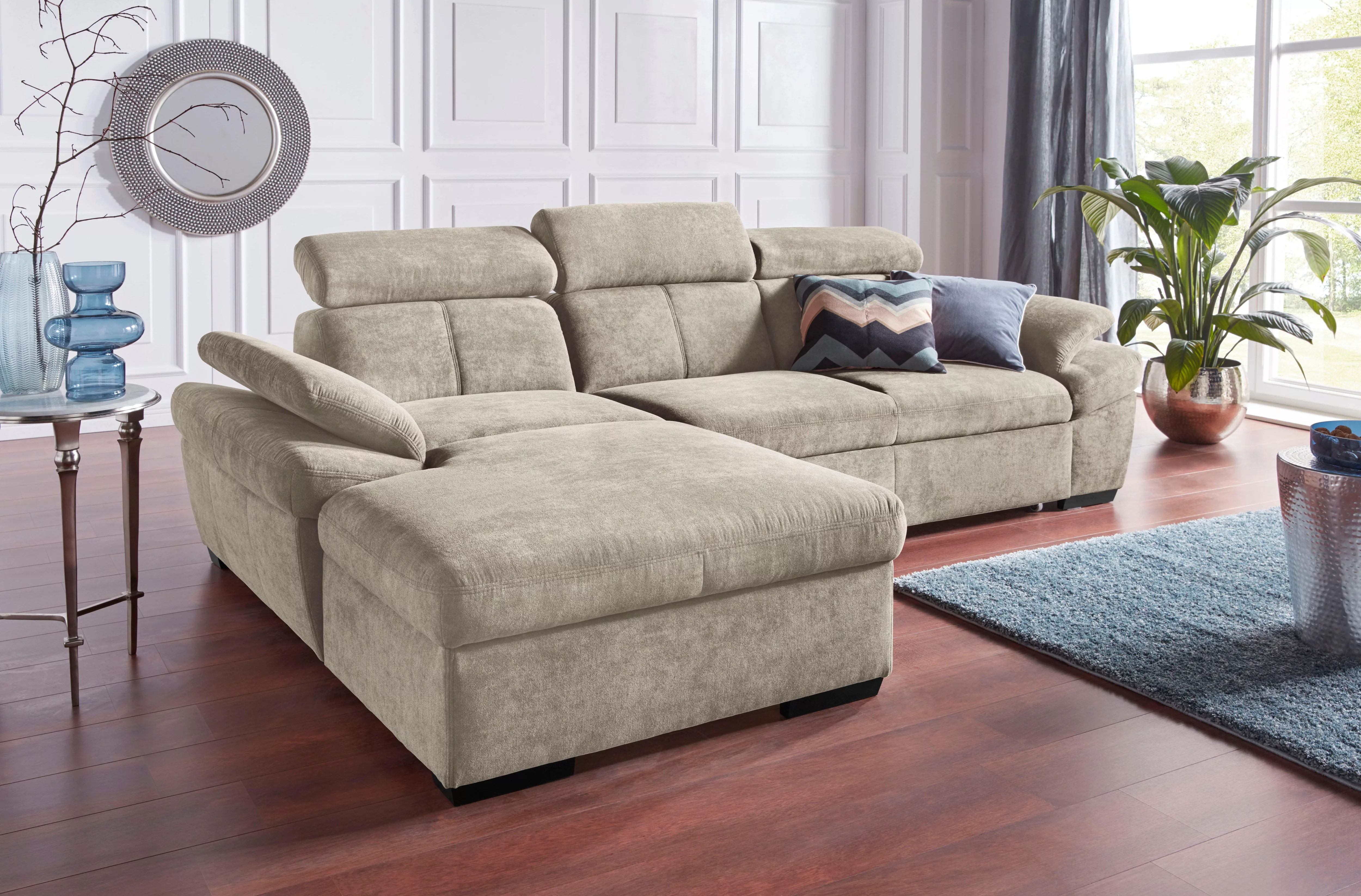 exxpo - sofa fashion Ecksofa "Salerno, L-Form", inkl. Kopf- und Armteilvers günstig online kaufen