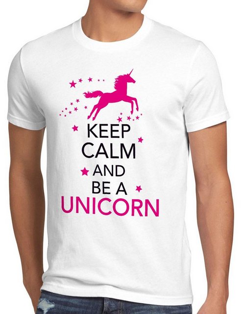 style3 T-Shirt Keep Calm and be a Unicorn Einhorn spruch fun funshirt pferd günstig online kaufen