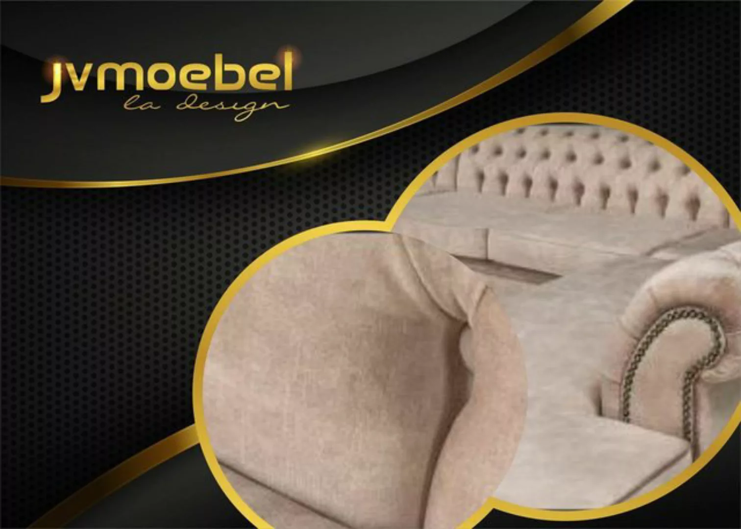 Xlmoebel Ecksofa Grau Chesterfield Drei-Sitzer Luxuriöses Wohnraum-Möbel Ne günstig online kaufen