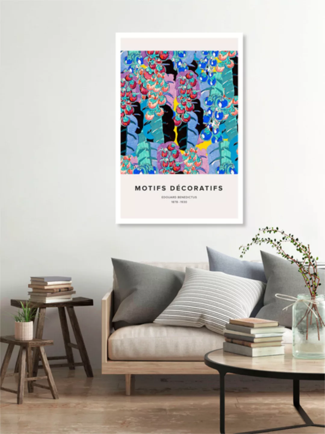 Poster / Leinwandbild - Édouard Bénédictus: Art Deco Blumenmuster Aus Den M günstig online kaufen