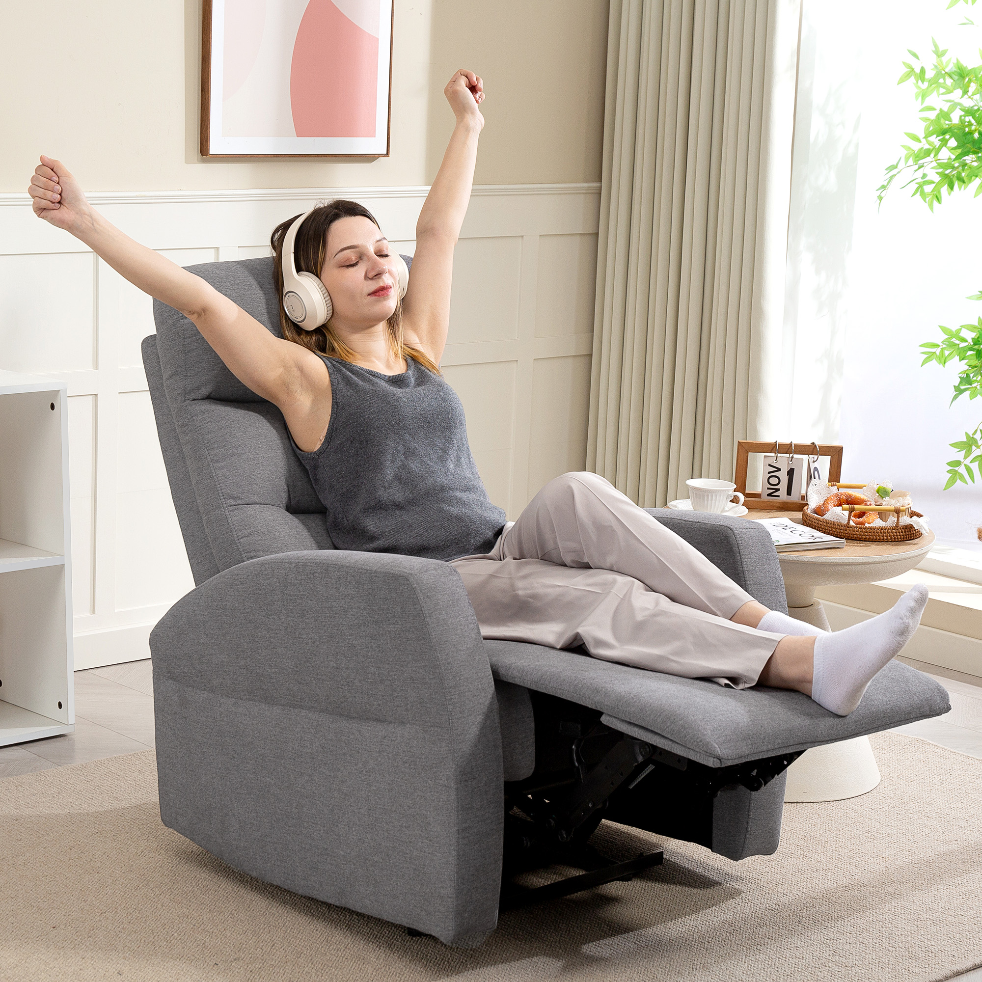 HOMCOM Relaxsessel, Fernsehsessel mit Liegefunktion, Gepolstert TV-Sessel m günstig online kaufen