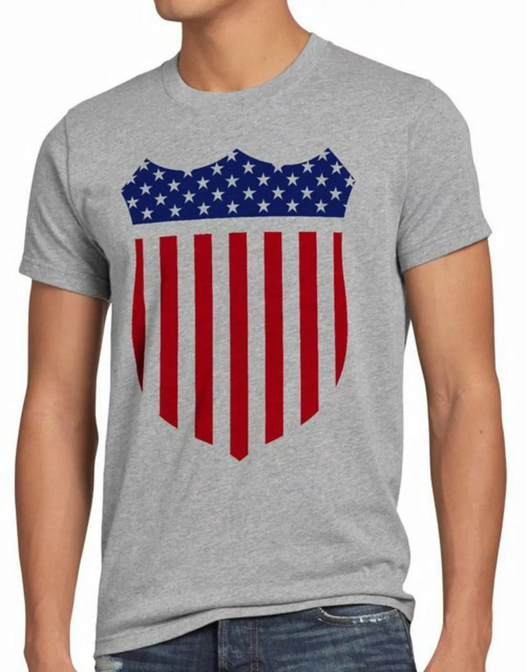 Print-Shirt Herren T-Shirt USA Amerika Medal Medaille Wappen Flagge sheriff günstig online kaufen