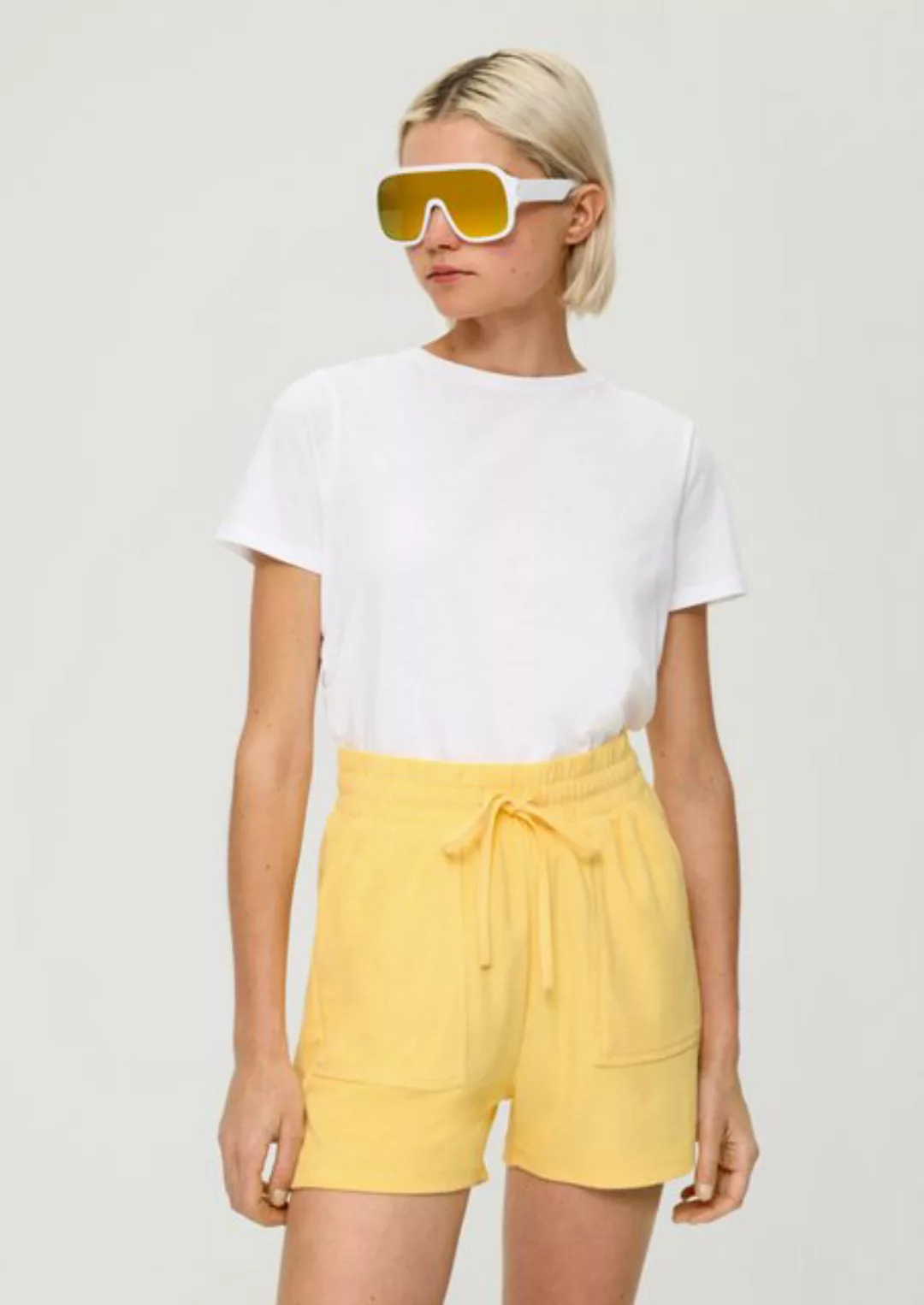 QS Shorts Relaxed: Frottee-Shorts mit Elastikbund günstig online kaufen