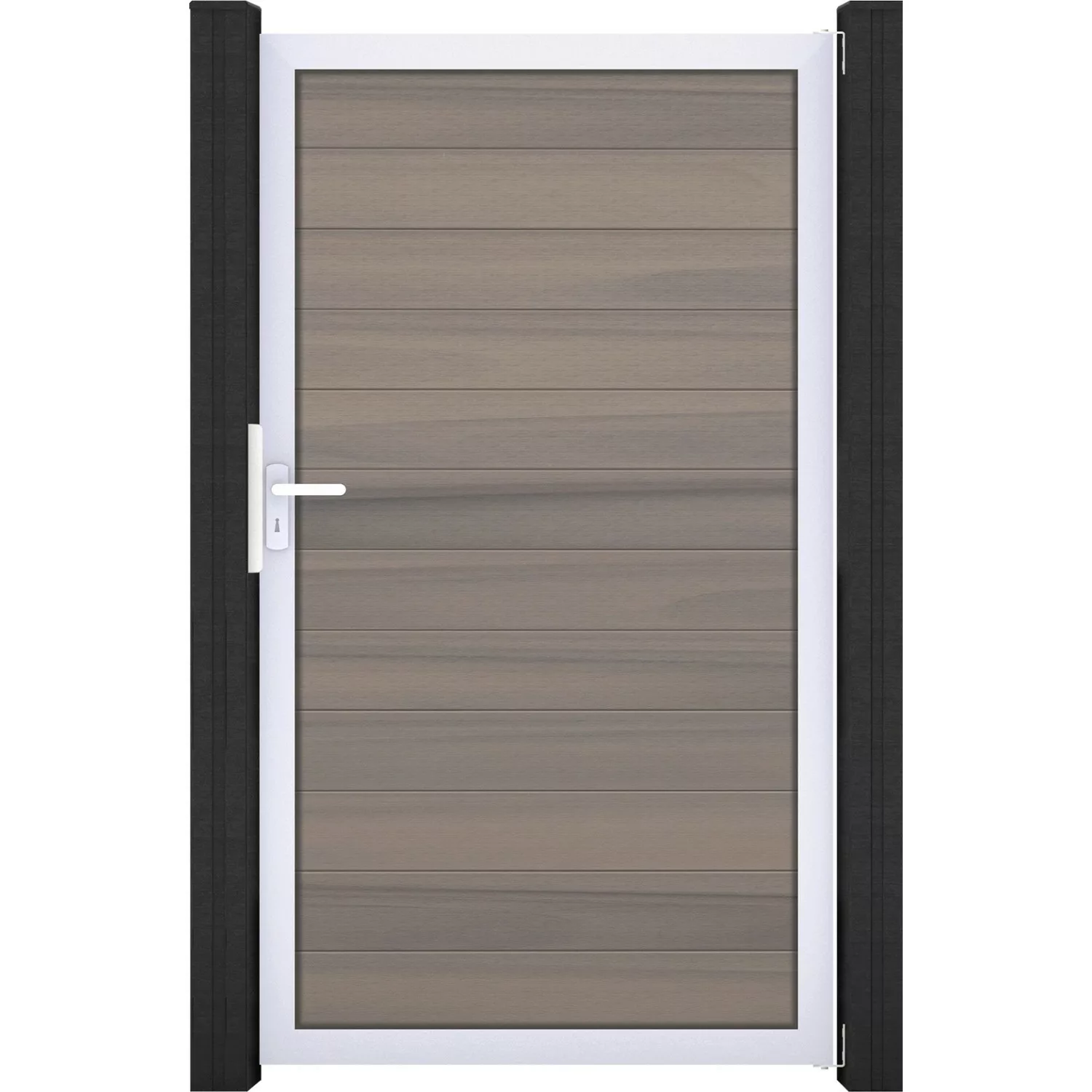 GroJa Solid Steckzauntor 100 x 180 cm Bi-Color Braun Rahmen EV1 günstig online kaufen