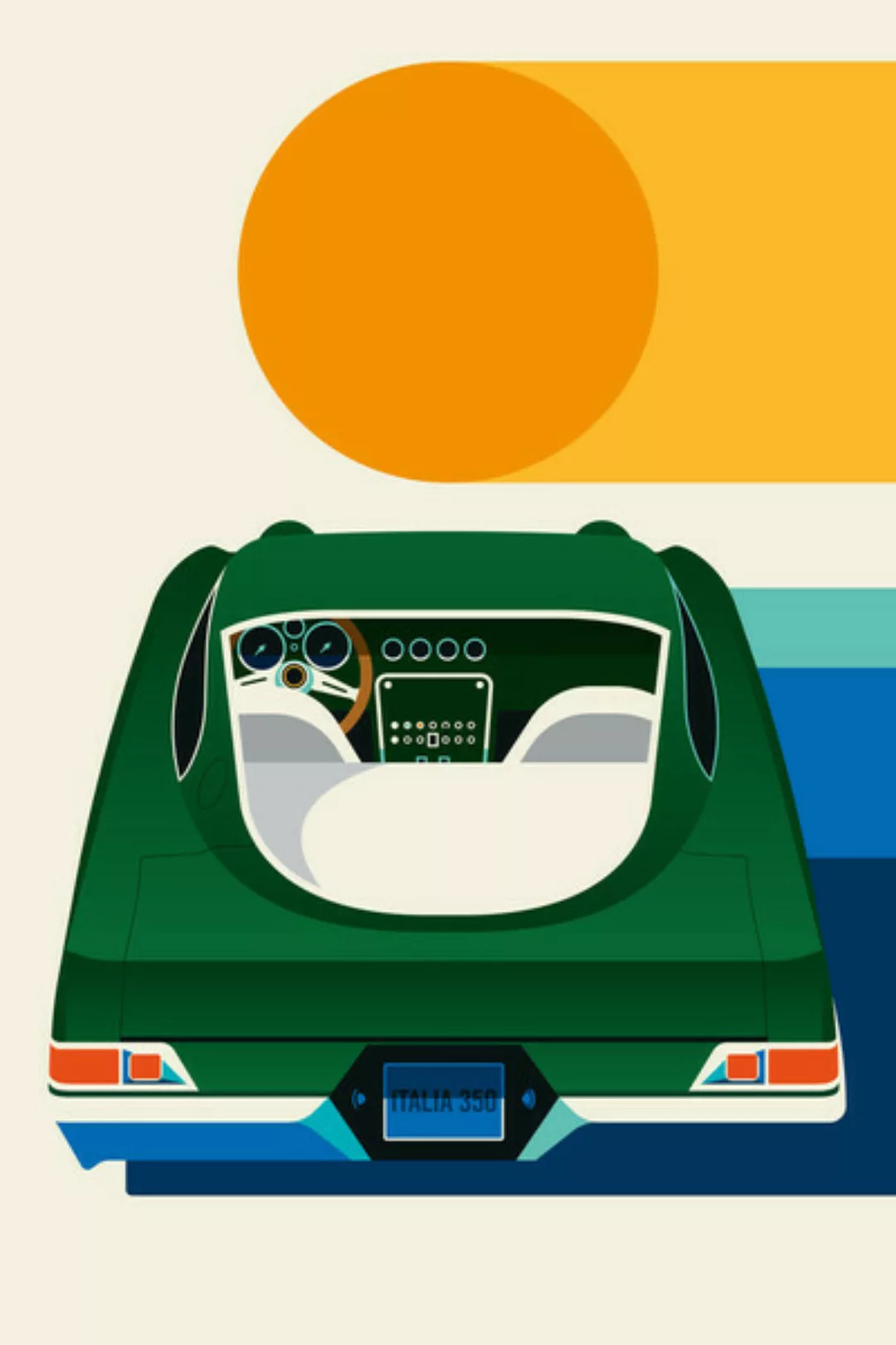 Poster / Leinwandbild - Green Vintage Sportscar #2 günstig online kaufen