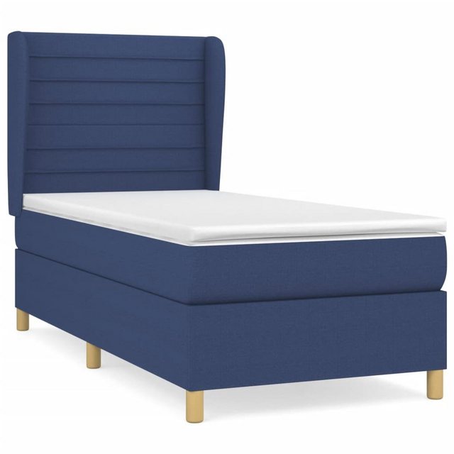 vidaXL Boxspringbett Boxspringbett mit Matratze Blau 80x200 cm Stoff Bett B günstig online kaufen