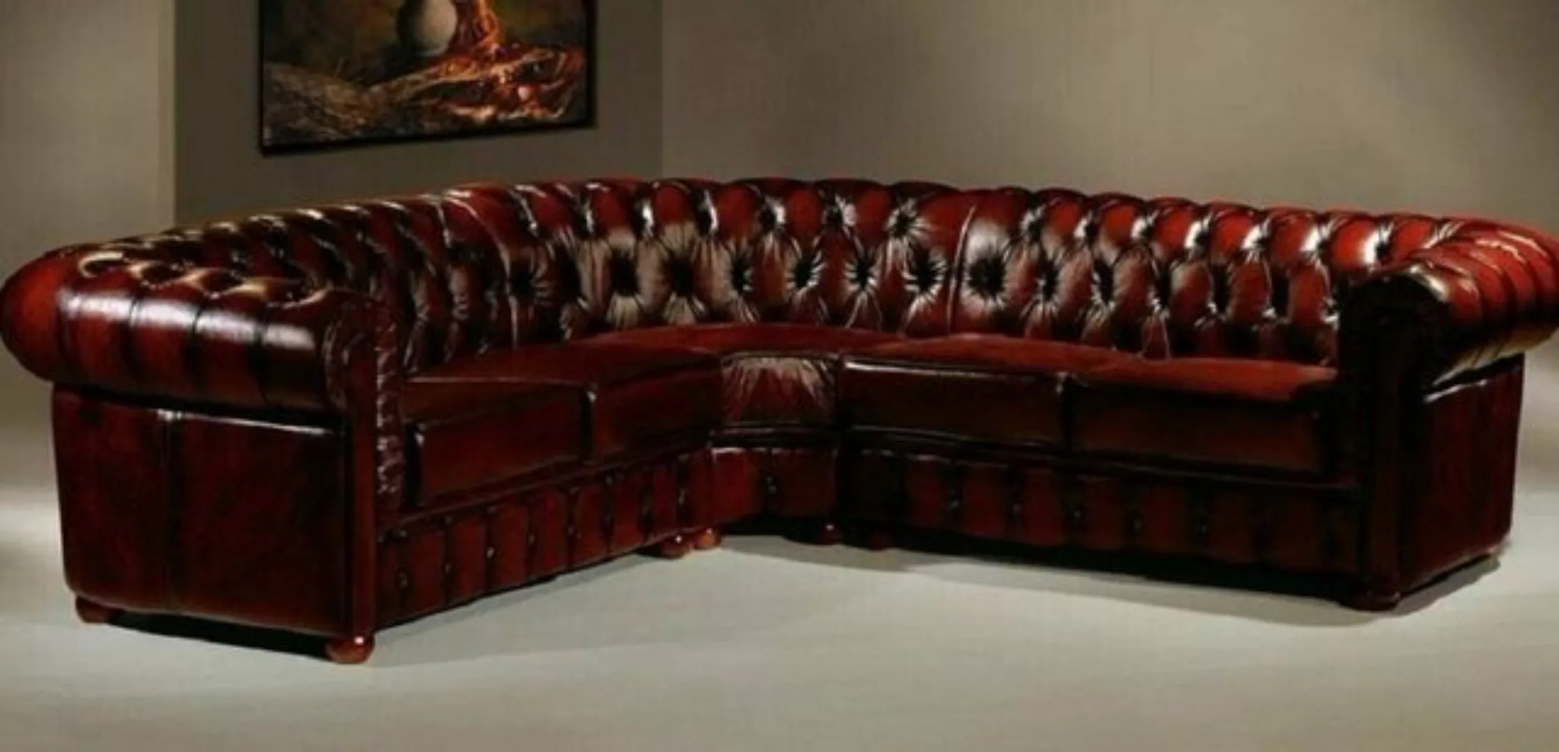 JVmoebel Ecksofa Chesterfield Ecksofa Leder Designer Sofas 100% Leder Sofor günstig online kaufen