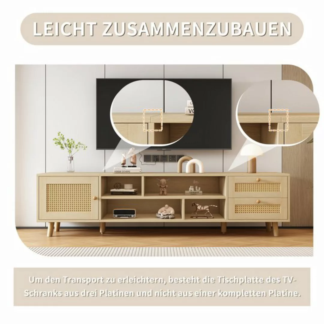 REDOM TV-Schrank (mit LED-Beleuchtung, 2 Schubladen, 1 Tür,für 70-Zoll-Fern günstig online kaufen