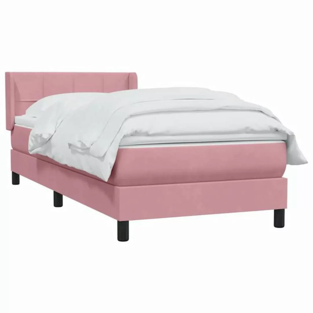 vidaXL Bett Boxspringbett mit Matratze Rosa 90x220 cm Samt günstig online kaufen