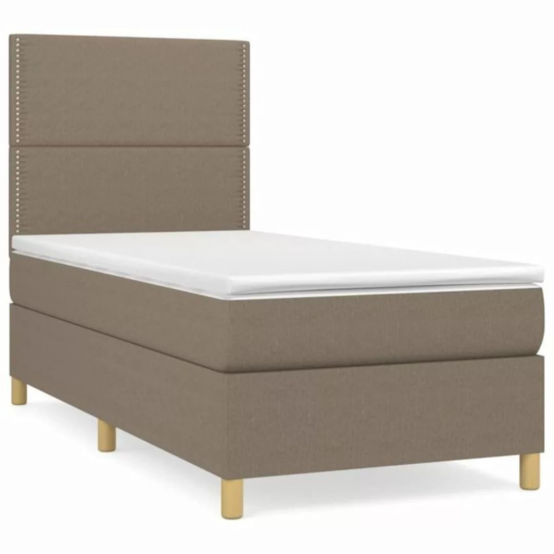 vidaXL Bettgestell Boxspringbett mit Matratze Taupe 90x200 cm Stoff Bett Be günstig online kaufen