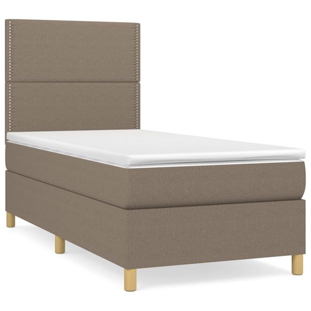 vidaXL Boxspringbett Boxspringbett mit Matratze Taupe 90x200 cm Stoff Bett günstig online kaufen