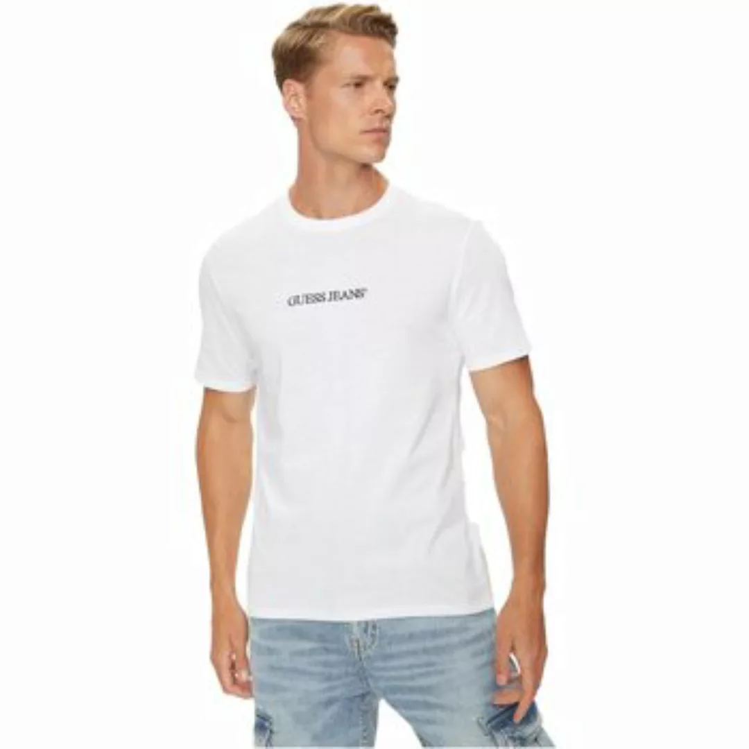 GUESS JEANS T-Shirt Herren T-Shirt Slim Fit Weiß – Nachhaltiges günstig online kaufen