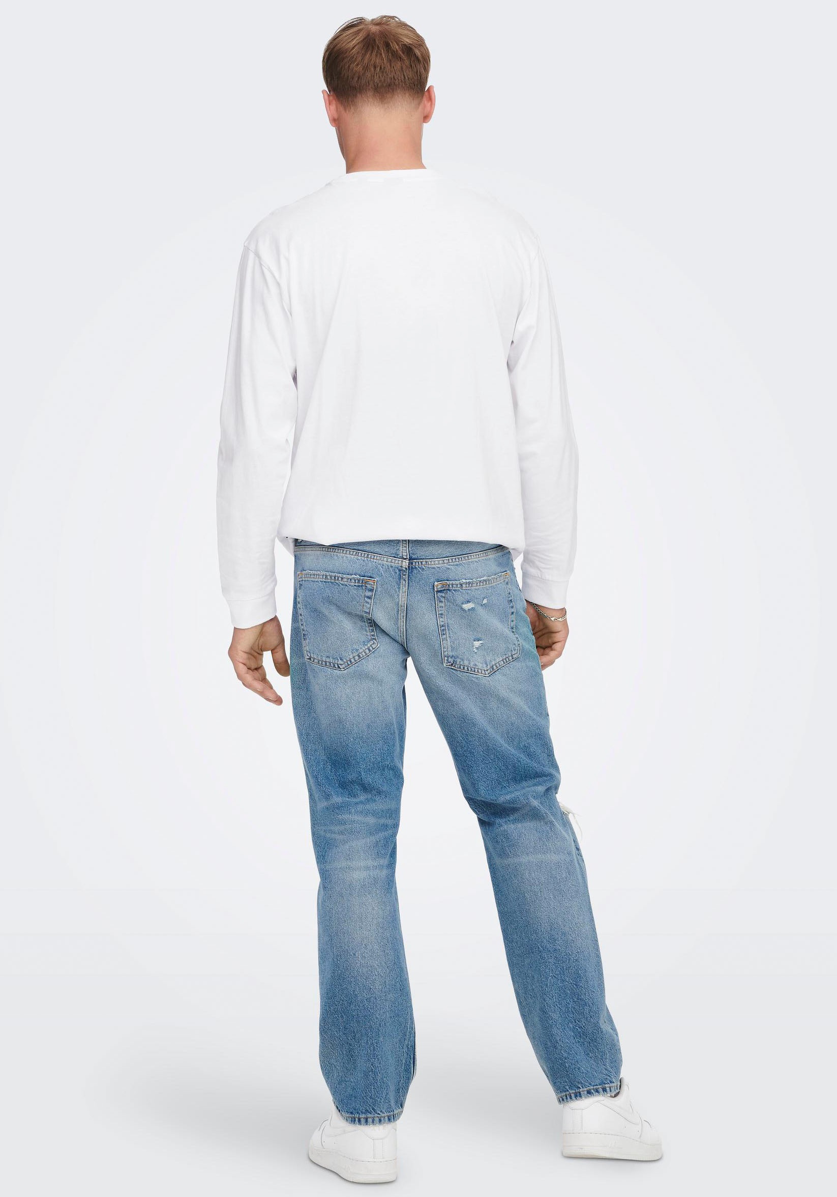 Only & Sons Herren Jeans ONSEDGE LOOSE 4067 - Relaxed Fit - Blau - Light Bl günstig online kaufen