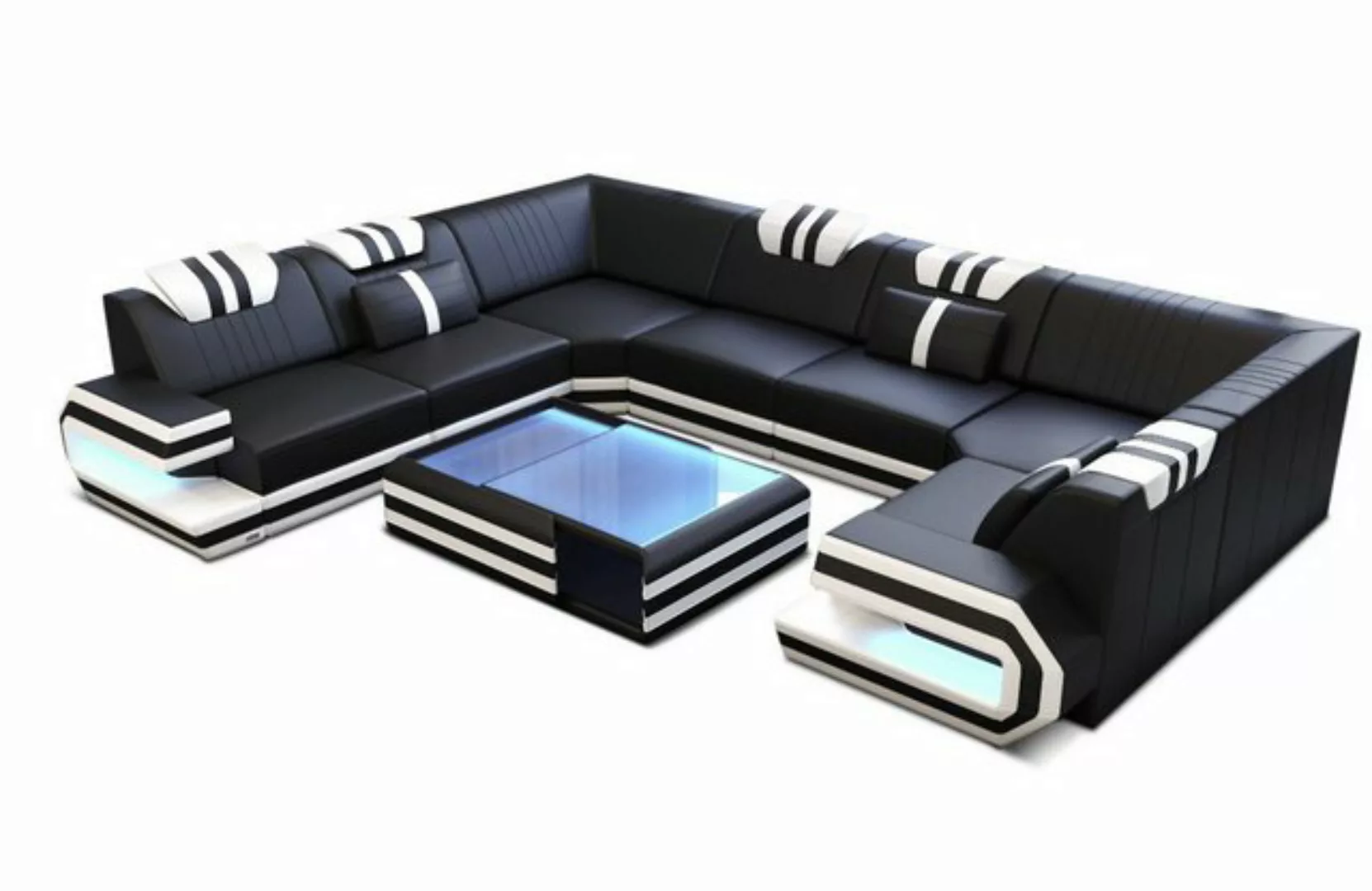 Sofa Dreams Wohnlandschaft Sofa Ledercouch Leder Ragusa U Form Ledersofa, C günstig online kaufen