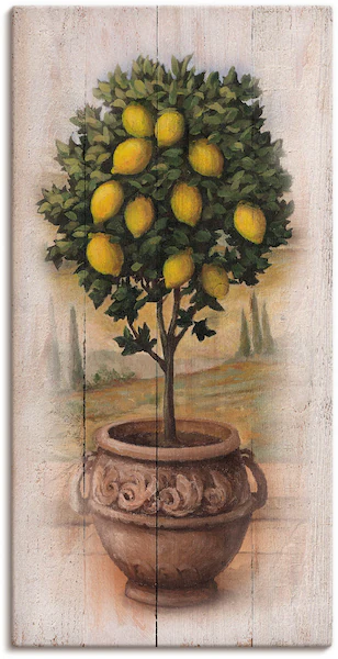 Artland Leinwandbild "Zitronenbaum mit Holzoptik", Bäume, (1 St.) günstig online kaufen