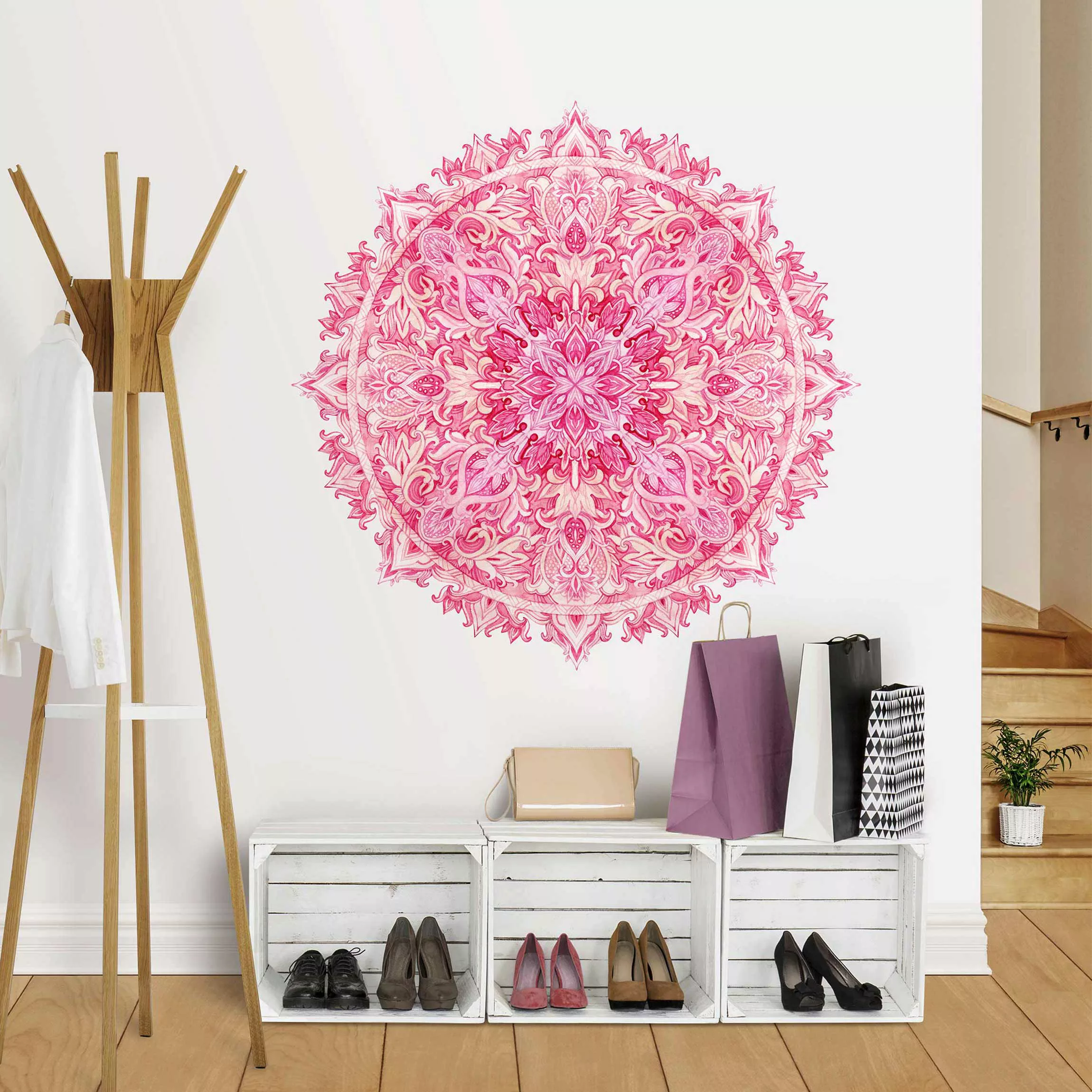 Wandtattoo Mandala handgemalt aquarell pink günstig online kaufen