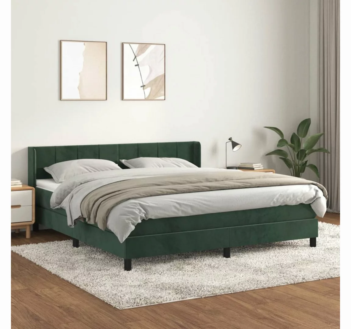 vidaXL Boxspringbett Bett Boxspringbett mit Matratze & Topper Samt verschie günstig online kaufen