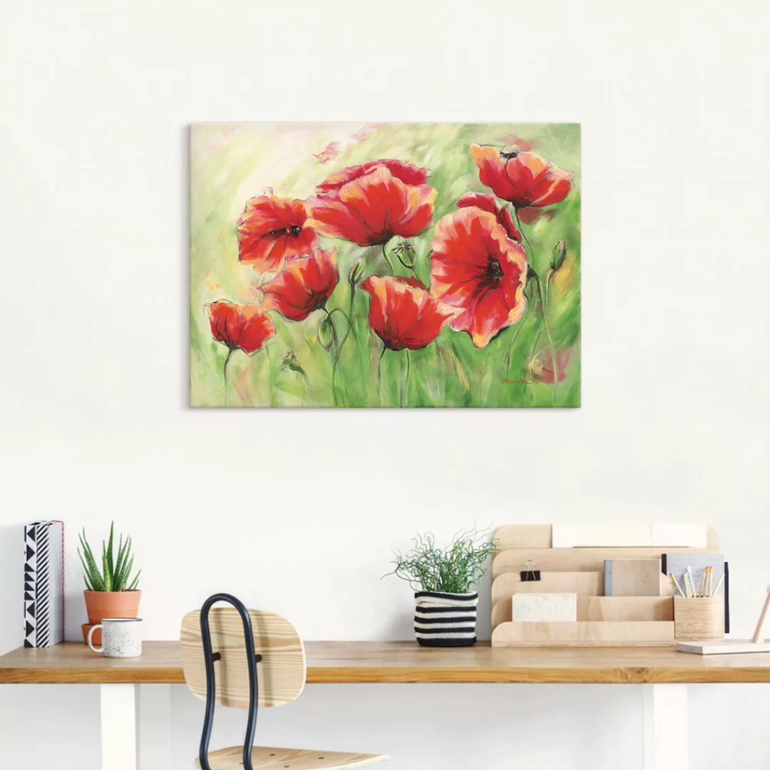 Artland Wandbild "Rote Mohnblumen II", Blumen, (1 St.), als Leinwandbild, P günstig online kaufen