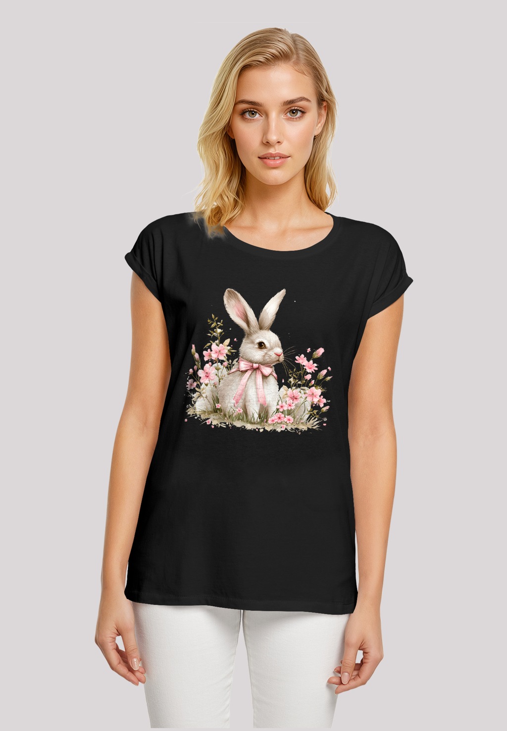 F4NT4STIC T-Shirt "Niedlicher Osterhase mit Blumen", Premium Qualität günstig online kaufen