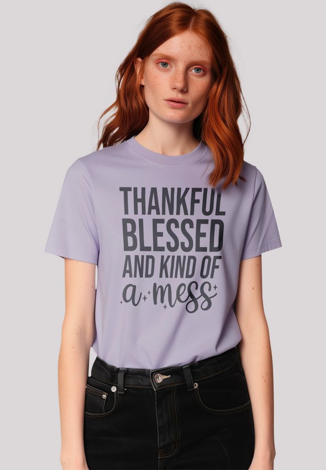 F4NT4STIC T-Shirt thankful blessed and kind of a mess Premium Qualität, Hal günstig online kaufen