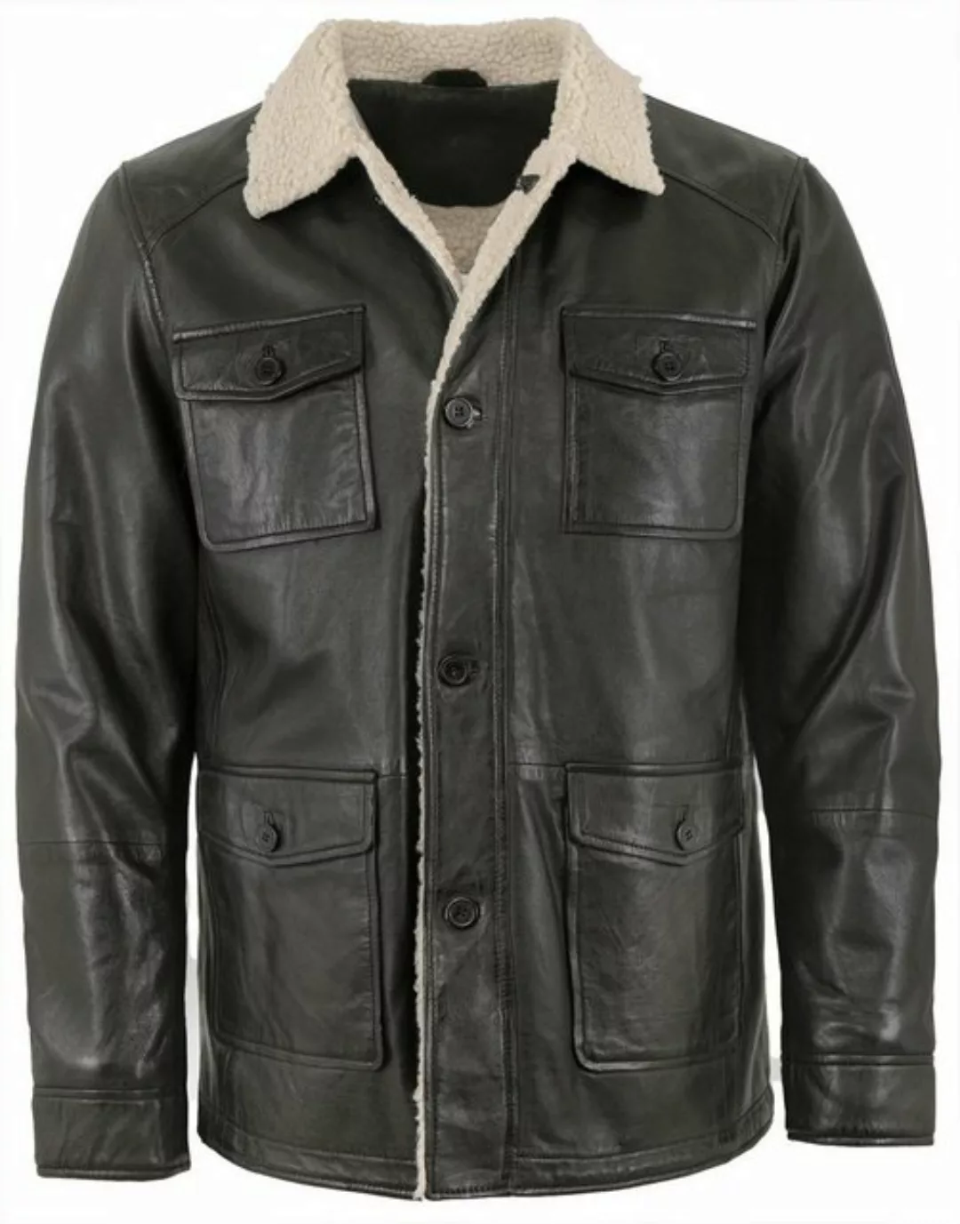 Lederjacken24 Lederjacke CEO-SS-M050 Herren Echtleder Lederjacke Lammnappa günstig online kaufen