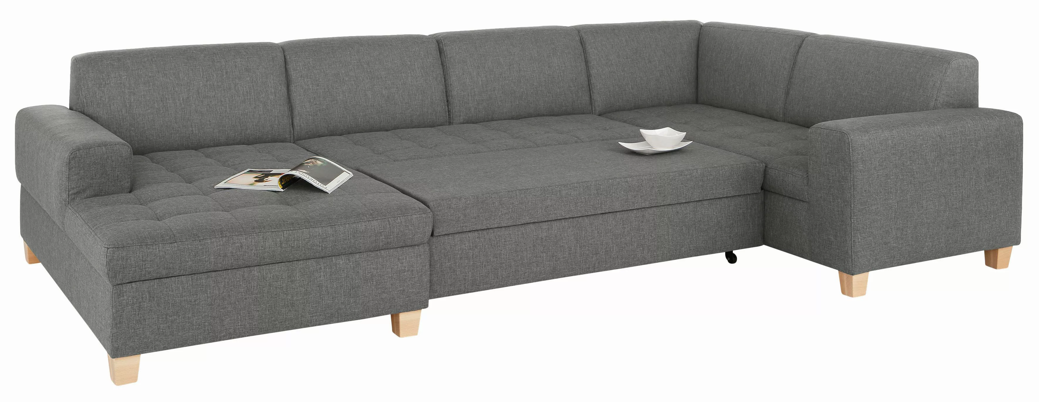 Home affaire Wohnlandschaft "Corby, viel Platz und Komfort, U-Form", wahlwe günstig online kaufen