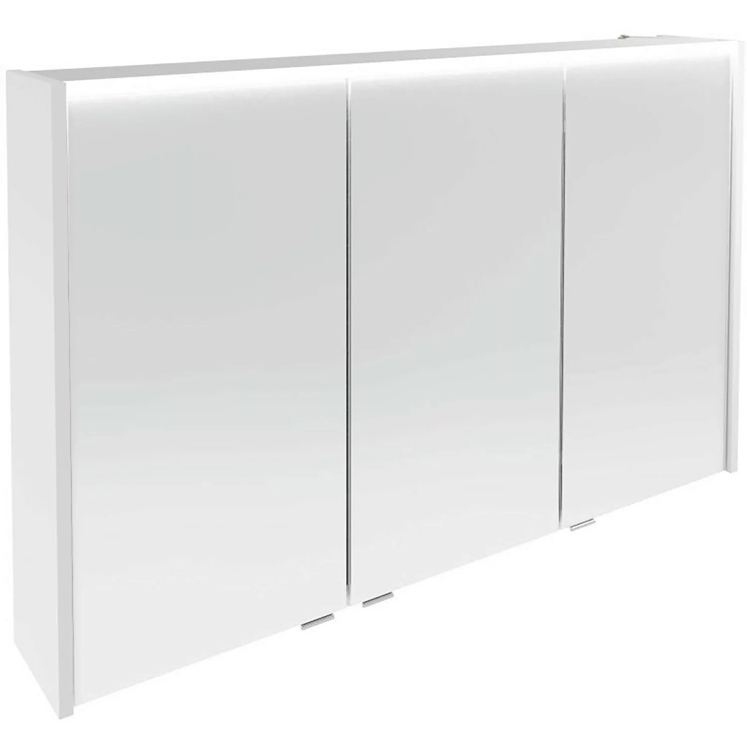 Fackelmann LED-Spiegelschrank Verona 110 cm 3 Türen Weiß Glanz günstig online kaufen