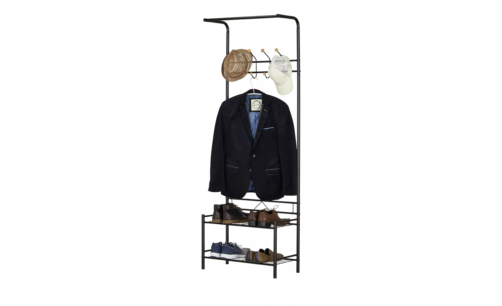 Standgarderobe  Wanda ¦ schwarz ¦ Maße (cm): B: 64 H: 177 T: 30 Garderoben günstig online kaufen