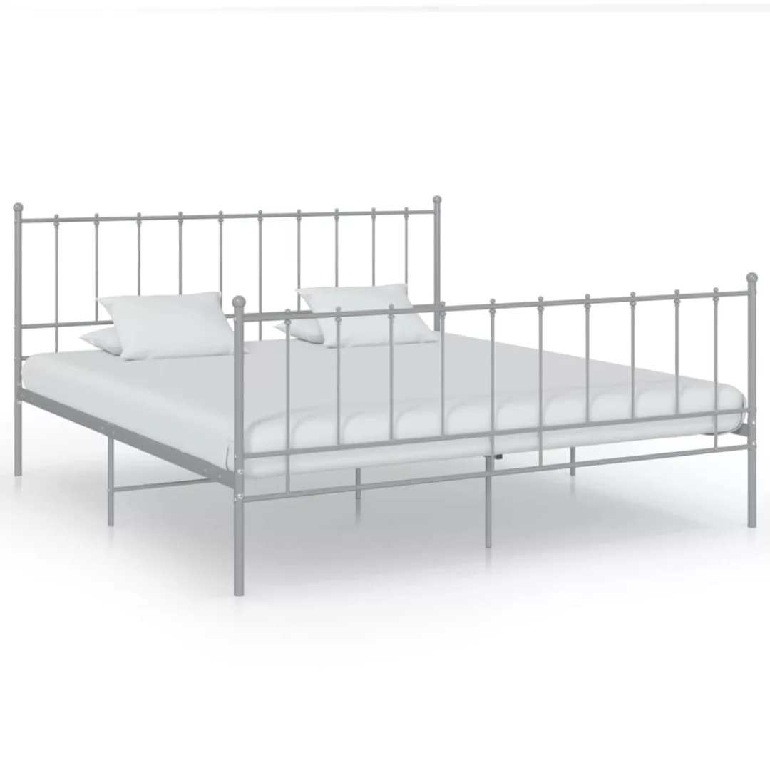 Bett Grau Metall 180x200 Cm günstig online kaufen